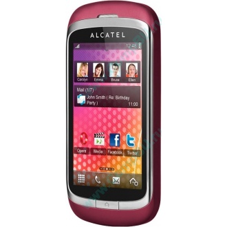 Красно-розовый телефон Alcatel One Touch 818 (Чита)